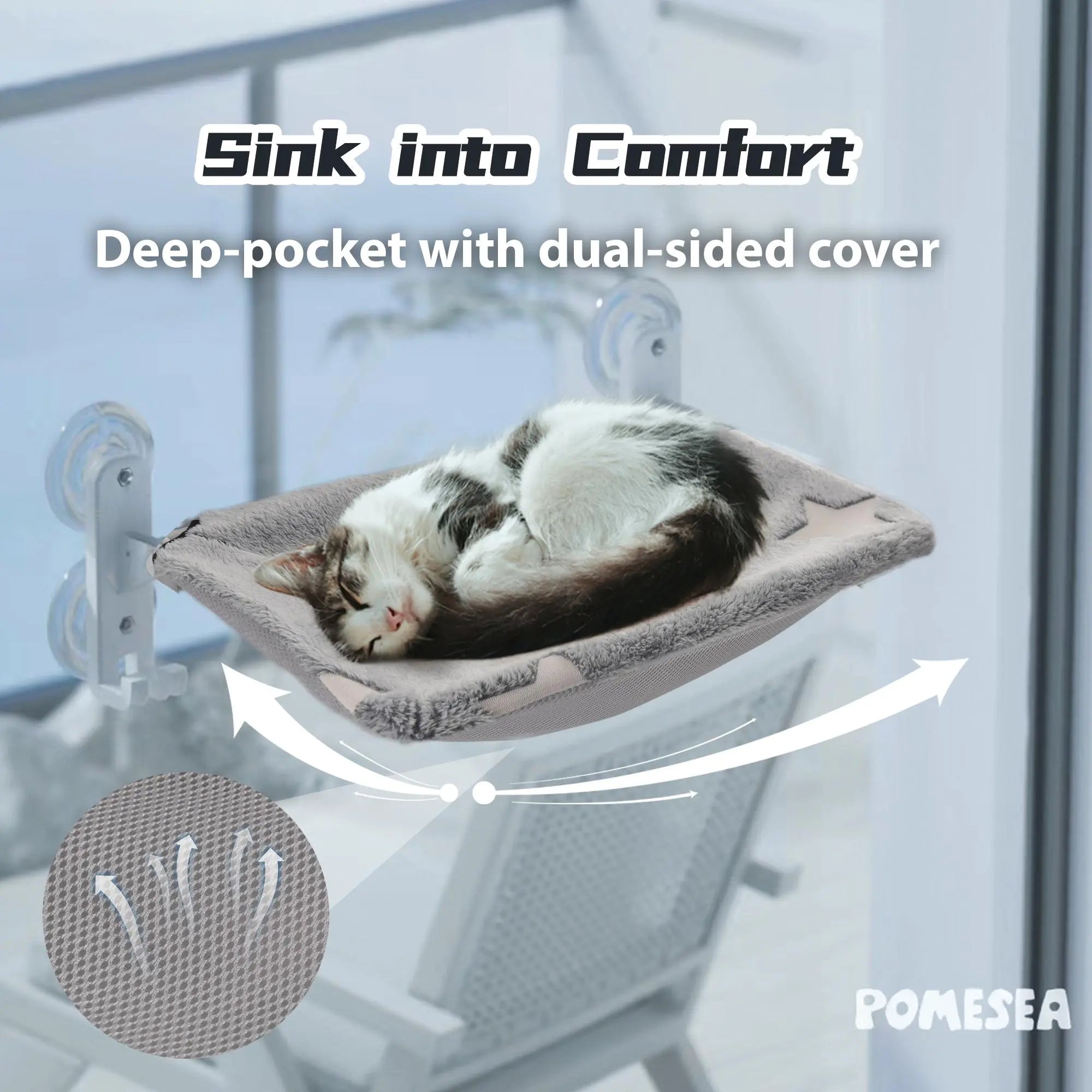 Glow-in-the-dark cat perch shining at night