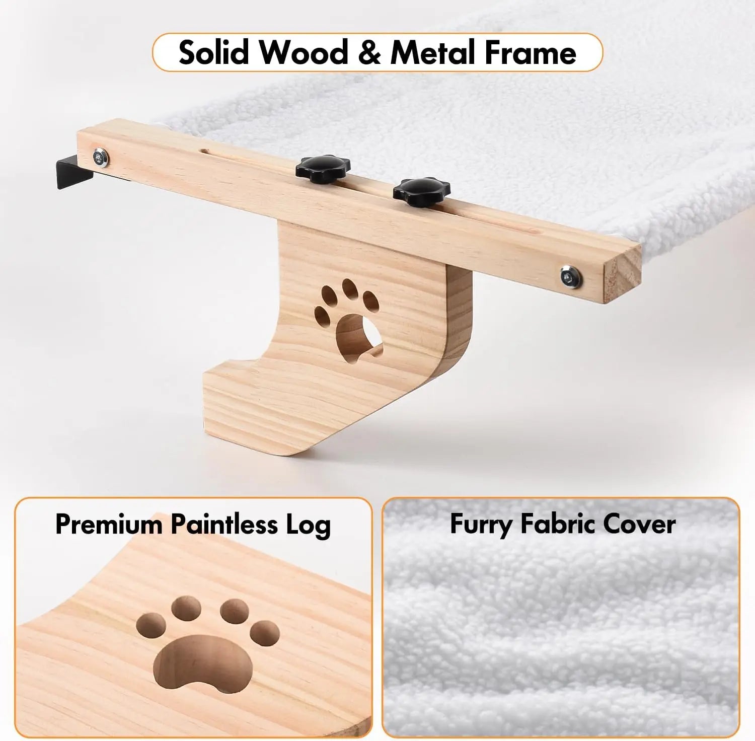 Foldable cat window bed shown folded against the wall