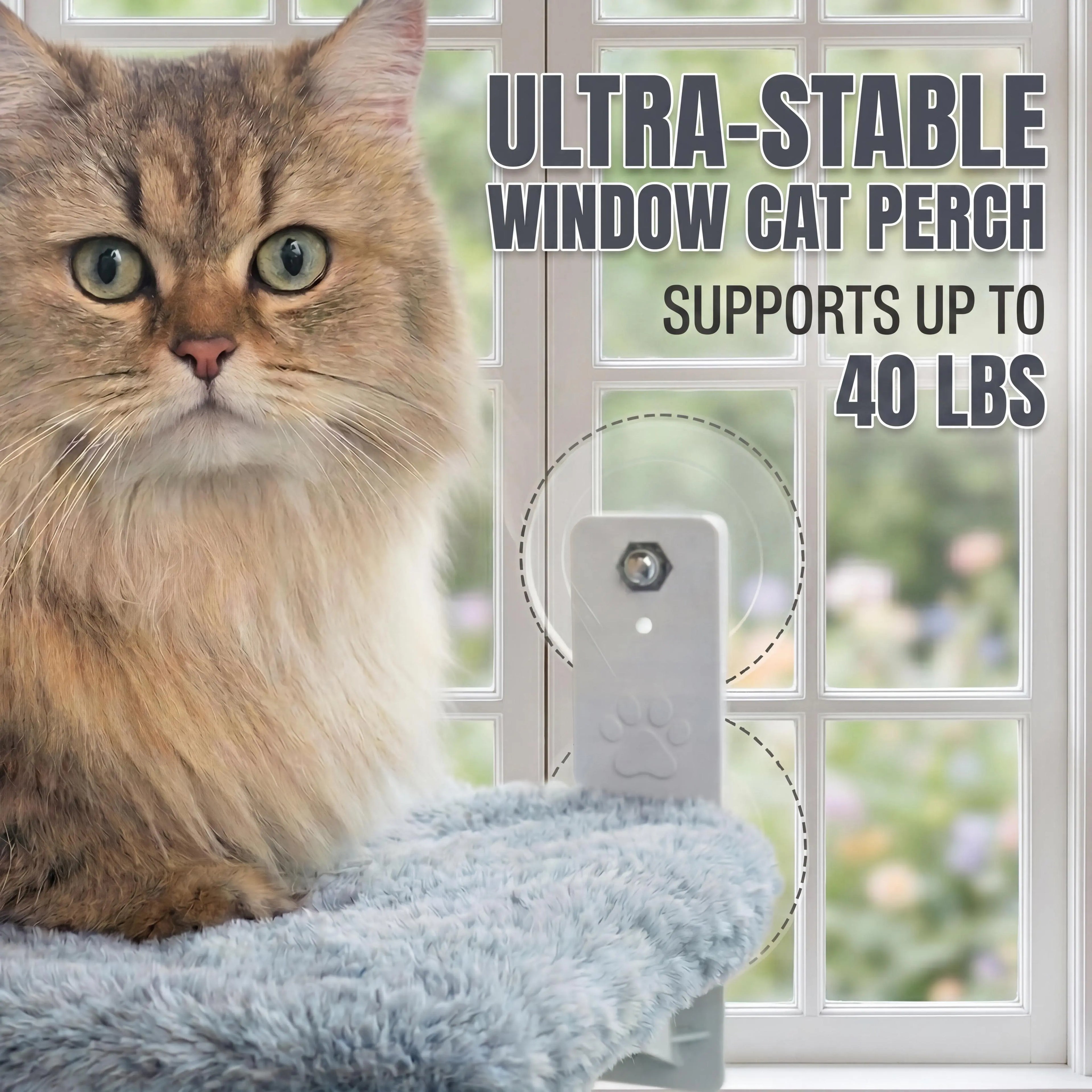 Machine-washable plush cover of the cat window hammock removed