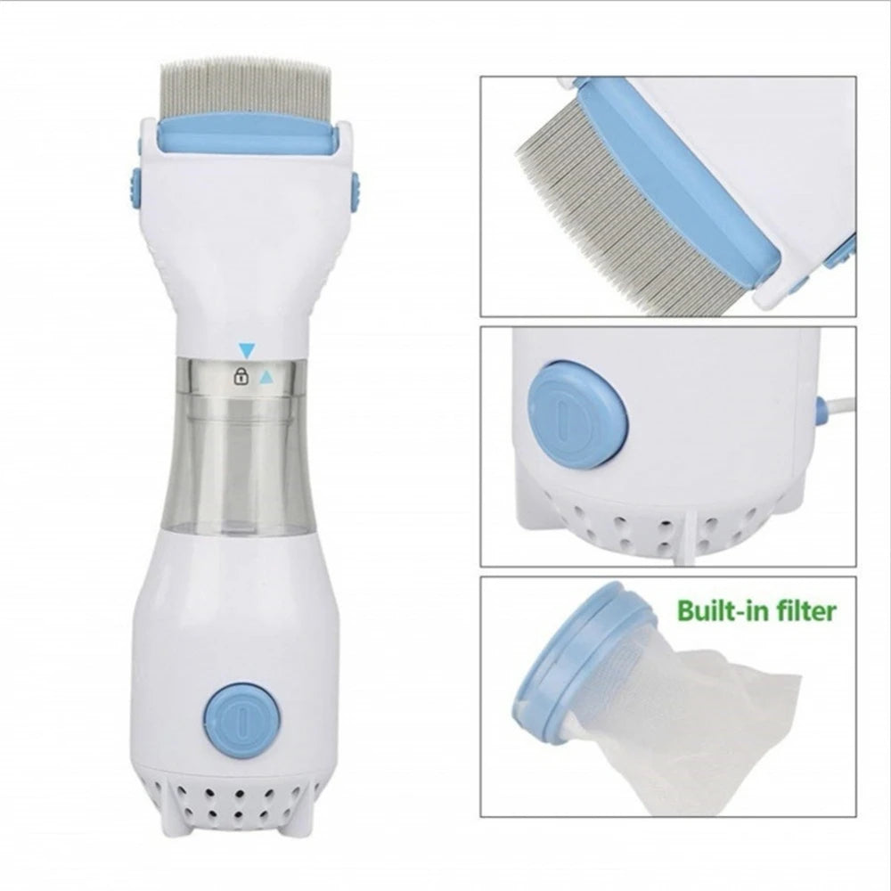 Electric lice comb with removable head for easy cleaning