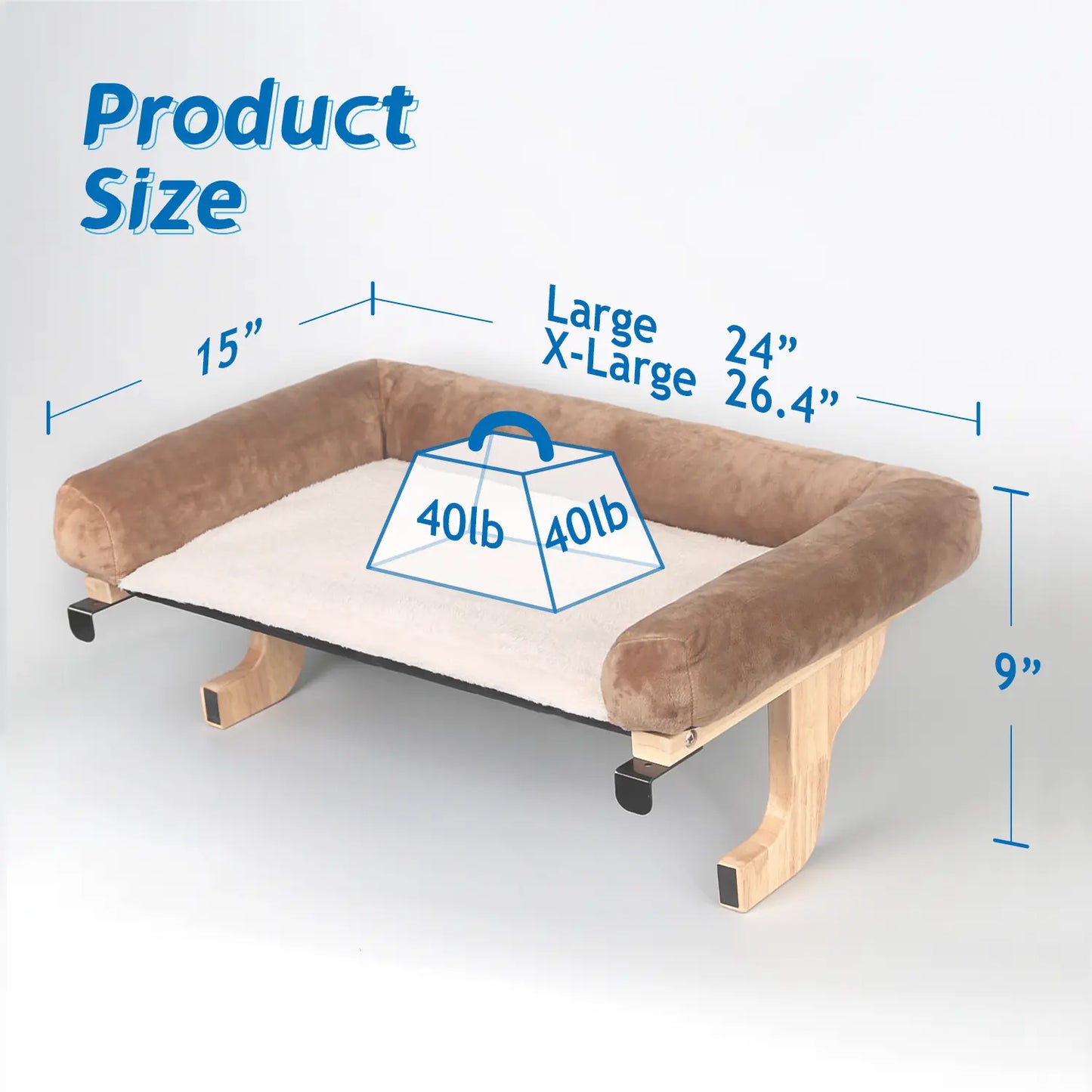 Zakkart Cat Perch for Window Sill with Bolster - Orthopedic Hammock Design with Premium Hardwood & Robust Metal Frame - Cat Window Seat for Large Cats and Kittens