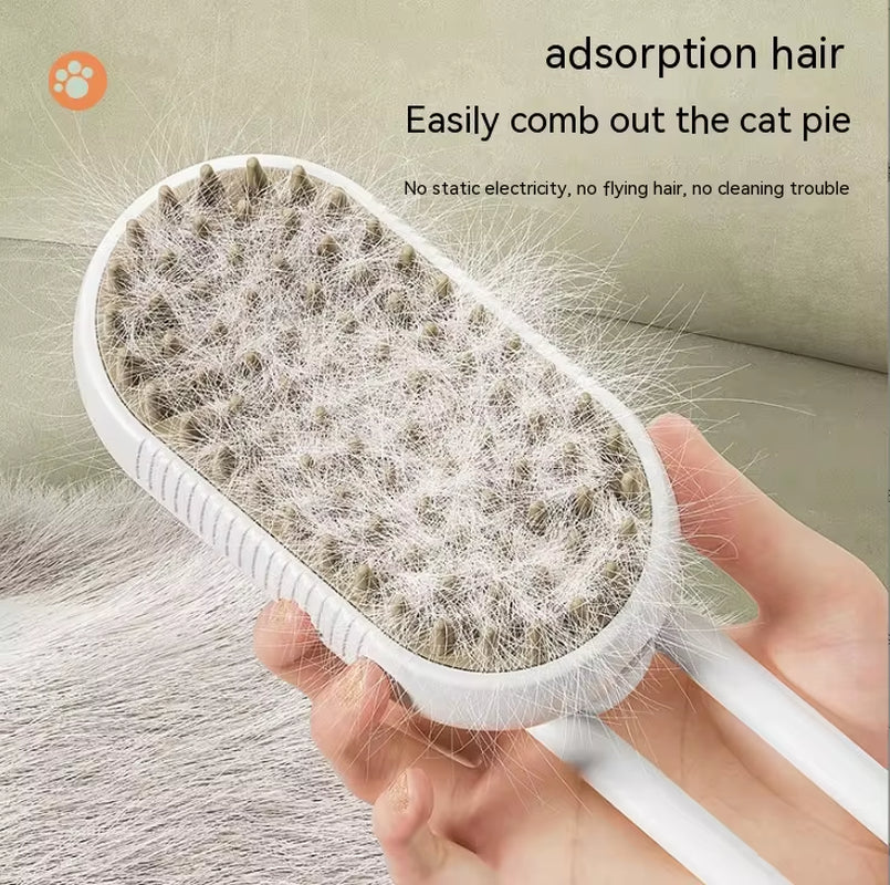 Silicone bristles of the pet deshedding brush shown close up
