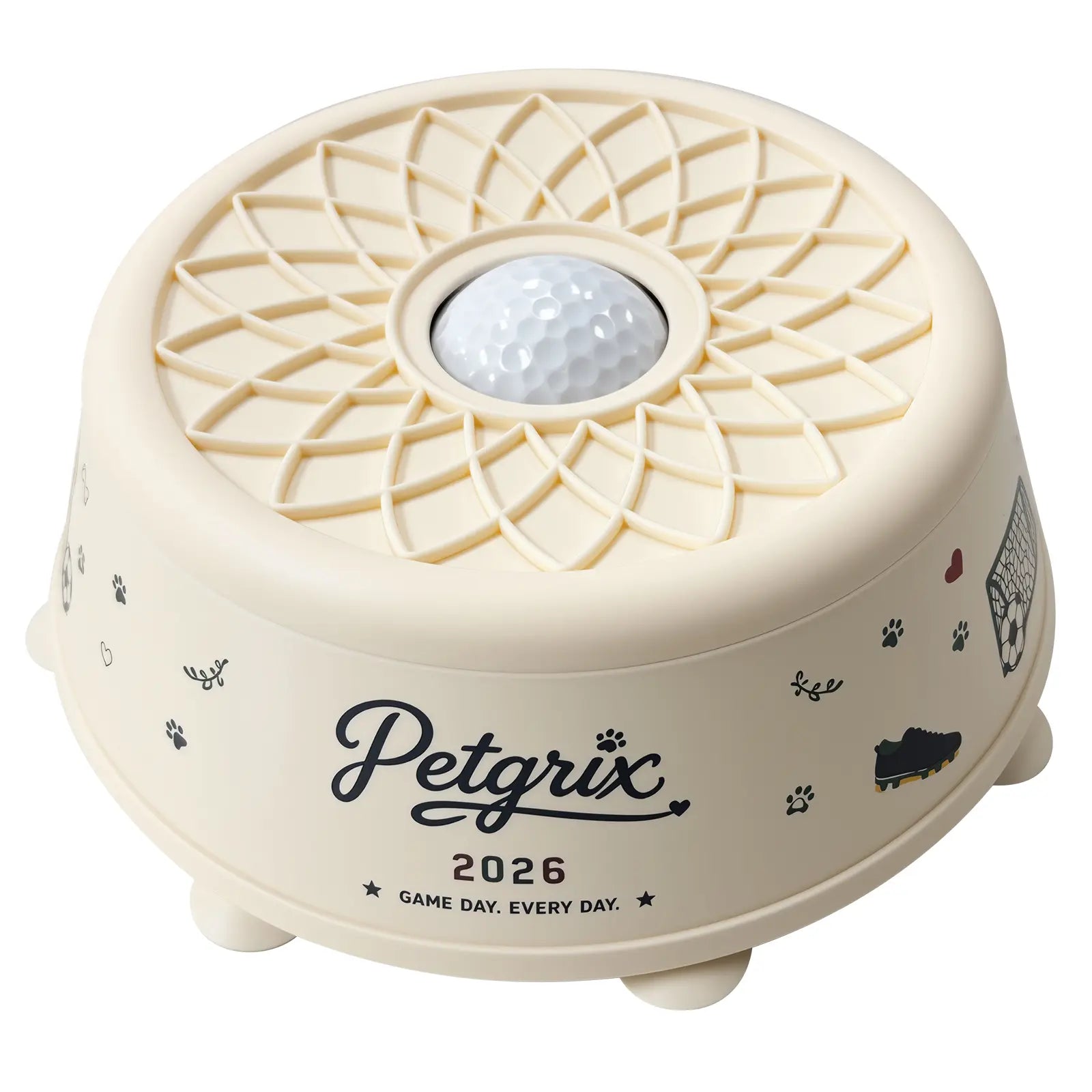 Petgrix Soccer Slow Feeder Dog Bowl, No-Spill Lick Bowl with Flat-Lock Ball Design, Strong Suction Base, Interactive Enrichment Feeder for Peanut Butter, Yogurt, Bone Broth & Wet Food