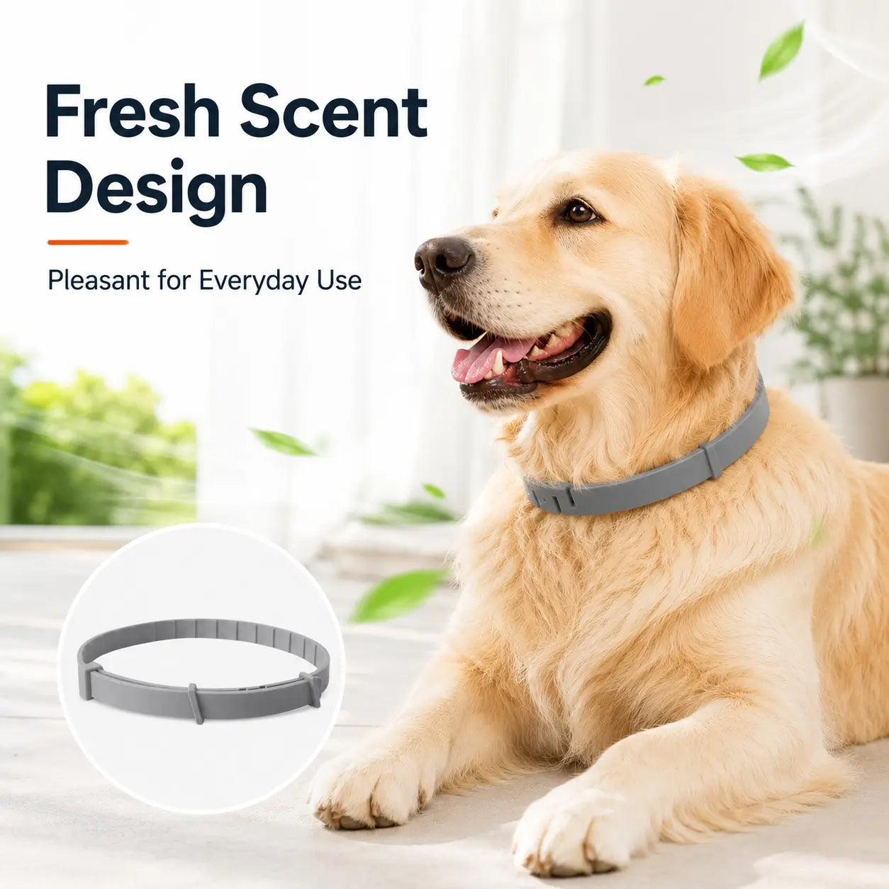 Adjustable Lightweight Dog Collar for Large Breeds Over 18 lbs with Fresh Scent for Daily Wear and Outdoor Activities