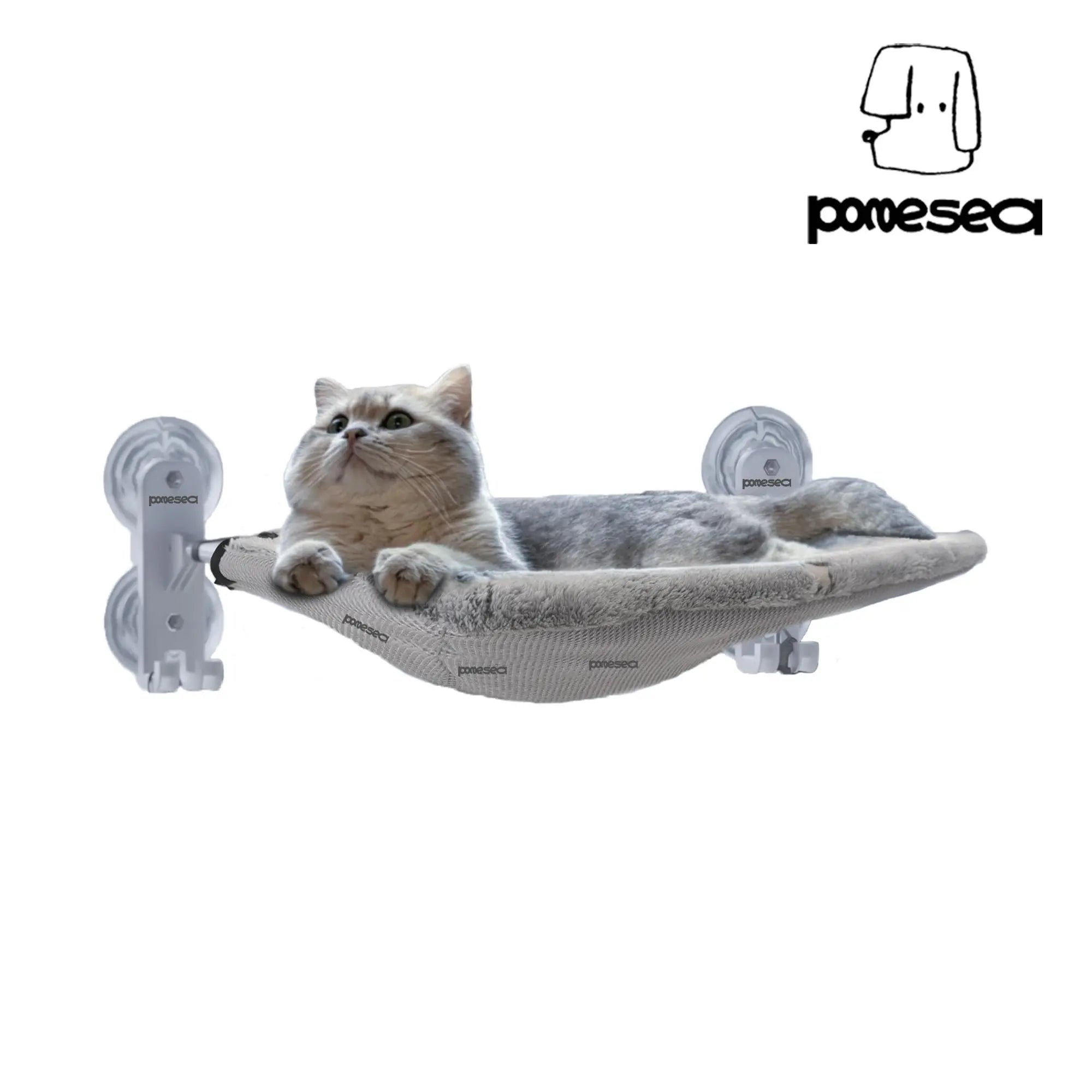 POMESEA cat window perch with glow-in-the-dark hook design