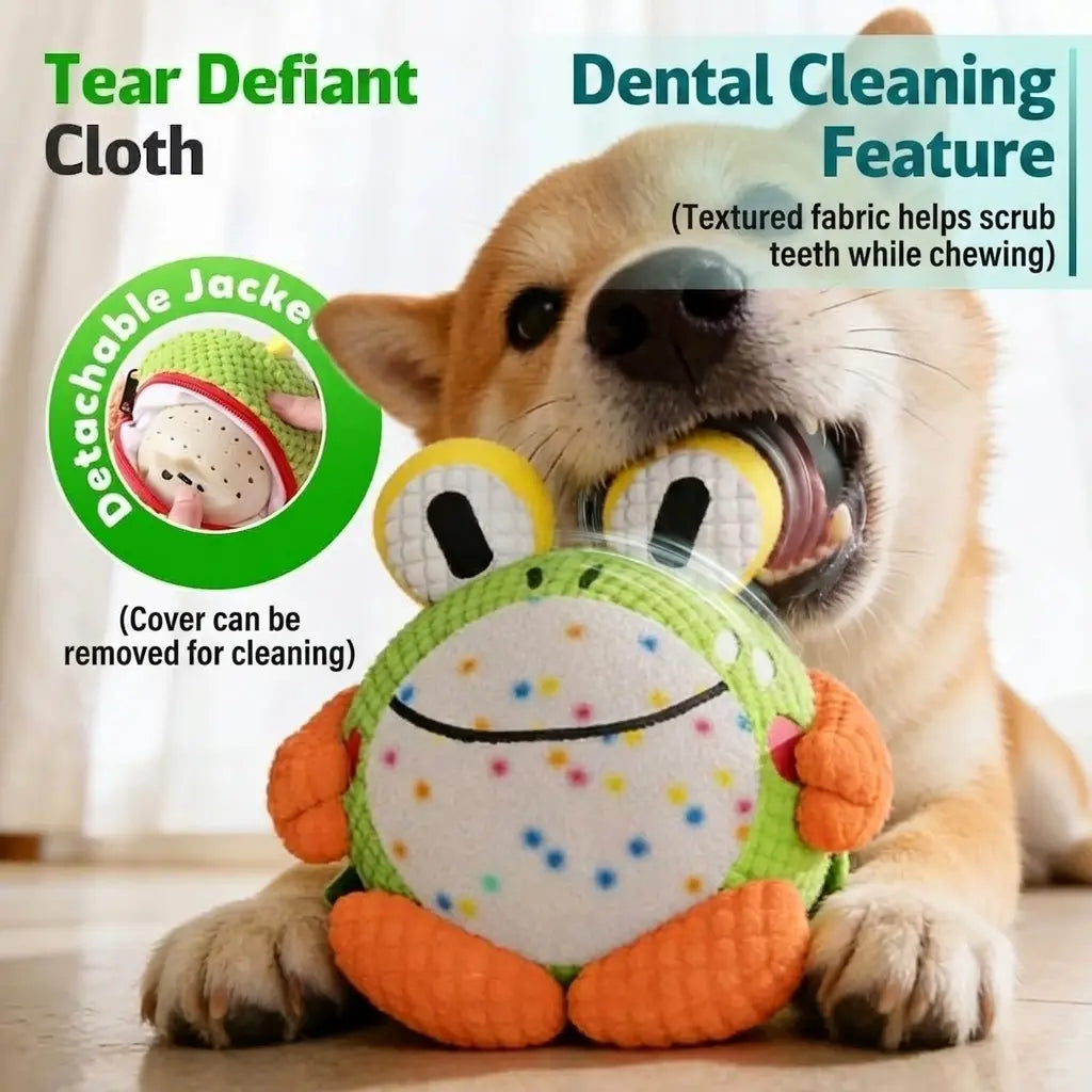 Motion-Activated Interactive Dog Toy Ball - Self-Moving Music Toy for Indoor Play, Durable Chew-Proof Design, Textured Surface for Dental Care, Detachable & Washable, USB Rechargeable Pet Exercise Ball