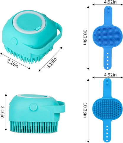 5-Piece Portable Pet Claw Cleaning Cup Set with Foam Bath Brush and Durable Silicone Bath Tools for Cats and Dogs, Adjustable Silicone Pet Massage Brush