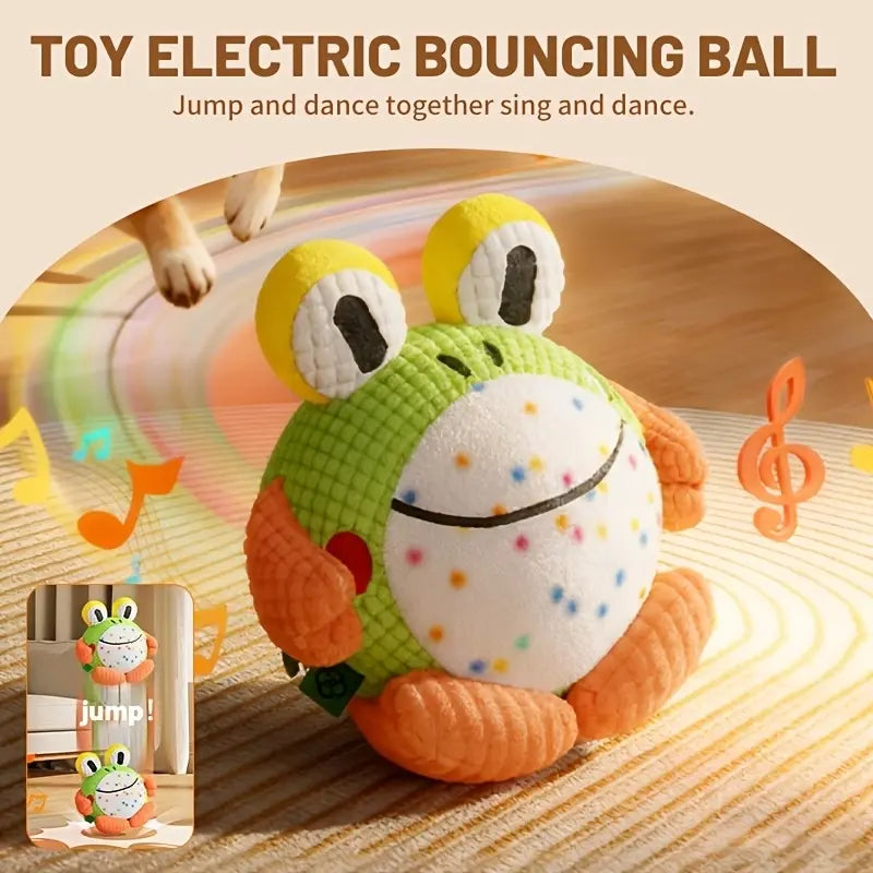 Motion-Activated Interactive Dog Toy Ball - Self-Moving Music Toy for Indoor Play, Durable Chew-Proof Design, Textured Surface for Dental Care, Detachable & Washable, USB Rechargeable Pet Exercise Ball